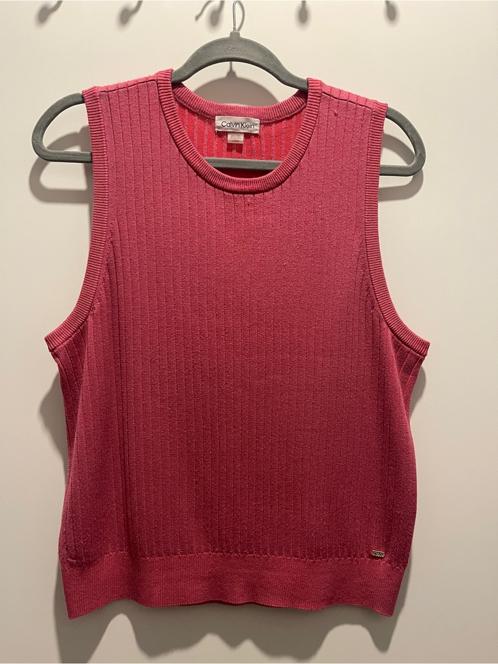 Calvin Klein Ribbed Sleeveless Knit Tank - Rose